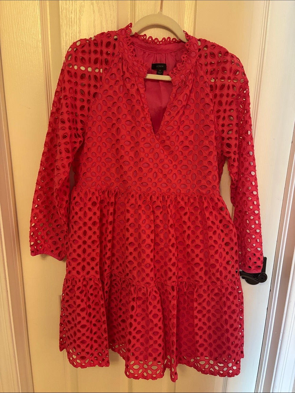 J. Crew Pink Eyelet Mini Dress